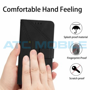 Pouzdro Shield4U Motorola Moto G85 5G (XT2427-3) Stitching Embossed otev&iacute;rac&iacute; čern&eacute;