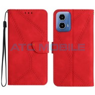 Pouzdro Shield4U Motorola Moto G85 5G (XT2427-3) Stitching Embossed otev&iacute;rac&iacute; červen&eacute;