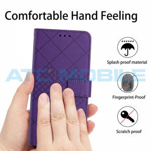 Pouzdro Shield4U Motorola Moto G86 5G (XT2527) Grid Texture fialov&eacute;
