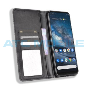 Pouzdro Shield4U Nokia 8.3 5G Magnetic Buckle Texture otev&iacute;rac&iacute; čern&eacute;
