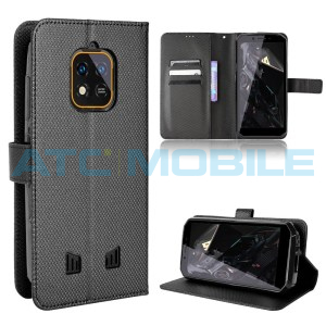 Pouzdro Shield4U Oukitel WP18 Diamond Texture otev&iacute;rac&iacute; čern&eacute;