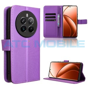 Pouzdro Shield4U Realme 12+ 5G (RMX3867) Diamond Texture otev&iacute;rac&iacute;, fialov&eacute;