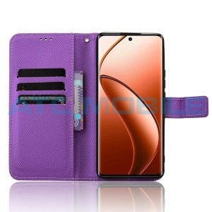 Pouzdro Shield4U Realme 12+ 5G (RMX3867) Diamond Texture otev&iacute;rac&iacute;, fialov&eacute;
