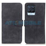 Pouzdro Shield4U Realme 8, 8 Pro Retro Texture otev&iacute;rac&iacute; čern&eacute;