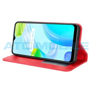 Pouzdro Shield4U Realme C30 Magnetic Buckle Texture otev&iacute;rac&iacute; červen&eacute;