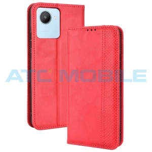 Pouzdro Shield4U Realme C30 Magnetic Buckle Texture otev&iacute;rac&iacute; červen&eacute;