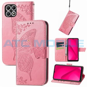 Pouzdro Shield4U T Phone 2 5G (2024) Butterfly Flower Texture otev&iacute;rac&iacute; růžov&eacute;