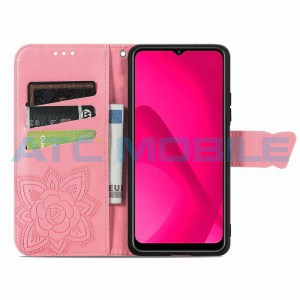 Pouzdro Shield4U T Phone 2 Pro 5G (2024) Butterfly Flower Texture otev&iacute;rac&iacute; růžov&eacute;
