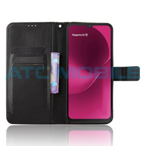 Pouzdro Shield4U T Phone 3 5G (2025) Diamond Texture otev&iacute;rac&iacute; čern&eacute;