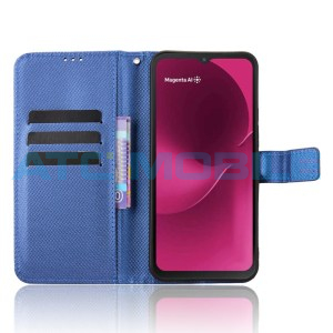 Pouzdro Shield4U T Phone 3 5G (2025) Diamond Texture otev&iacute;rac&iacute; modr&eacute;
