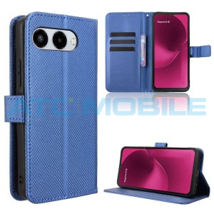 Pouzdro Shield4U T Phone 3 5G (2025) Diamond Texture otev&iacute;rac&iacute; modr&eacute;