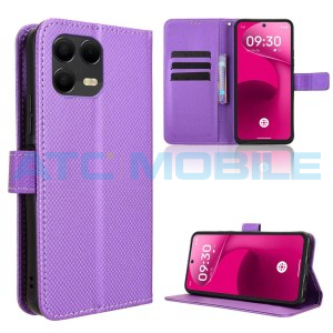 Pouzdro Shield4U T Phone 3 Pro 5G (2025) Diamond Texture otev&iacute;rac&iacute; fialov&eacute;