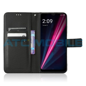 Pouzdro Shield4U T Phone 5G (2023) Diamond Texture otev&iacute;rac&iacute; čern&eacute;