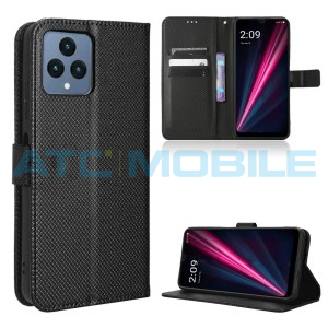 Pouzdro Shield4U T Phone 5G (2023) Diamond Texture otev&iacute;rac&iacute; čern&eacute;