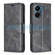 Pouzdro Shield4U Xiaomi Redmi 13C 4G, 5G Lambskin Texture otev&iacute;rac&iacute; čern&eacute;