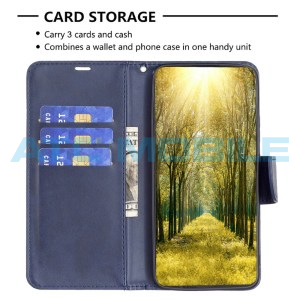 Pouzdro Shield4U Xiaomi Redmi 13C 4G, 5G Lambskin Texture otev&iacute;rac&iacute; modr&eacute;