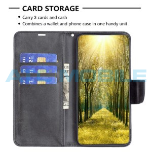 Pouzdro Shield4U Xiaomi Redmi 15 5G Lambskin Texture otev&iacute;rac&iacute; čern&eacute;