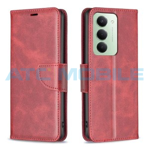 Pouzdro Shield4U Xiaomi Redmi 15 5G Lambskin Texture otev&iacute;rac&iacute; červen&eacute;