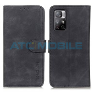 Pouzdro Shield4U Xiaomi Redmi Note 11 5G Retro Texture otev&iacute;rac&iacute; čern&eacute;