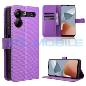 Pouzdro Shield4U ZTE Blade A54 Diamond Texture otev&iacute;rac&iacute; fialov&eacute;
