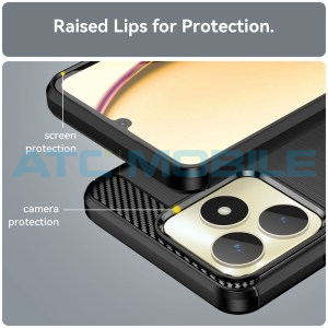 Shield4U Carbon Fiber Case Reallme Note 50 (RMX3834) čern&eacute;