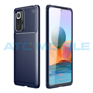 Shockproof Carbon Fiber Shield4U kryt Xiaomi Redmi Note 10 4G modr&yacute;