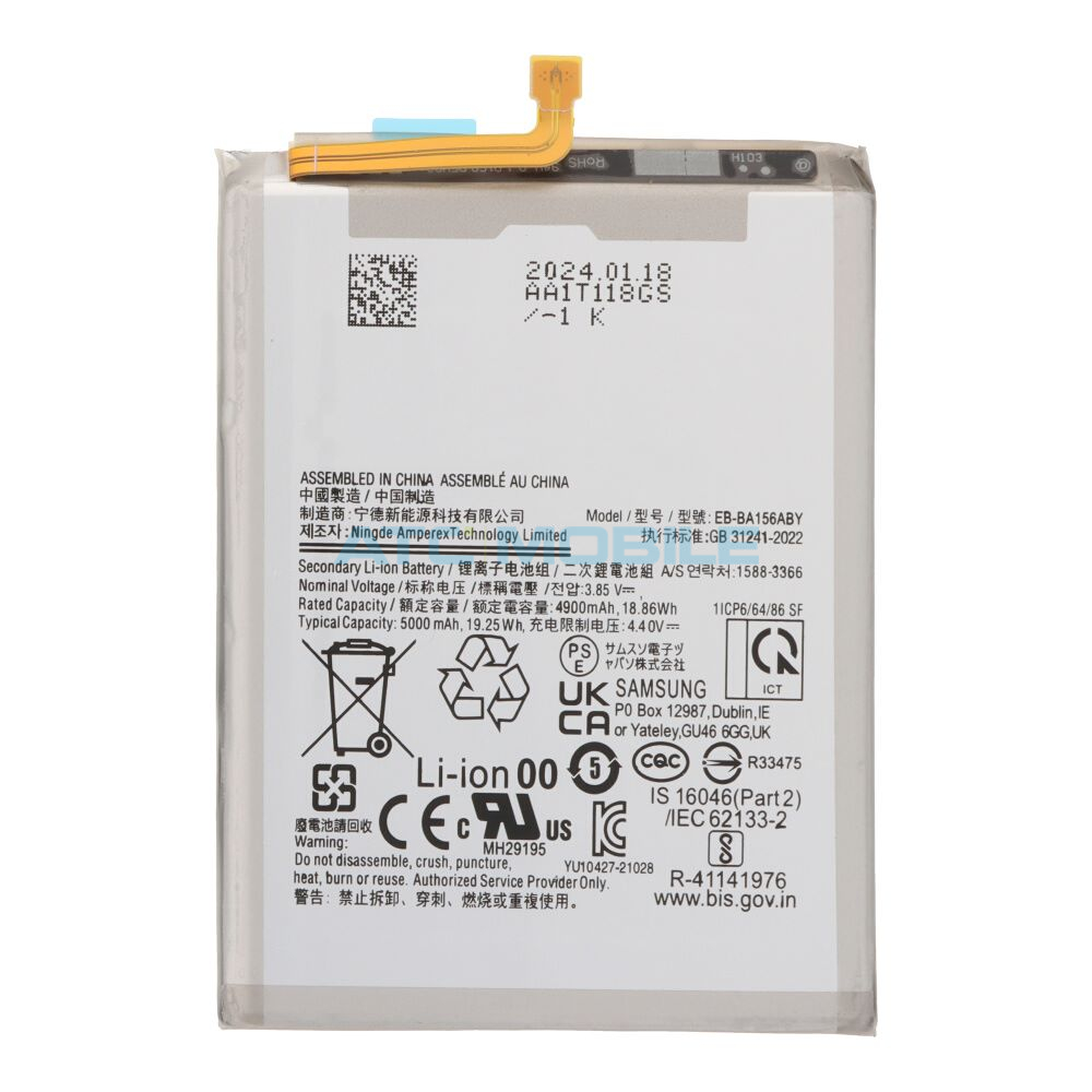EB-BA156ABY Displej + dotyk + kryt Samsung Galaxy A15 4G (SM-A155), A15 5G (SM-A156) černý (Service Pack) - GH82