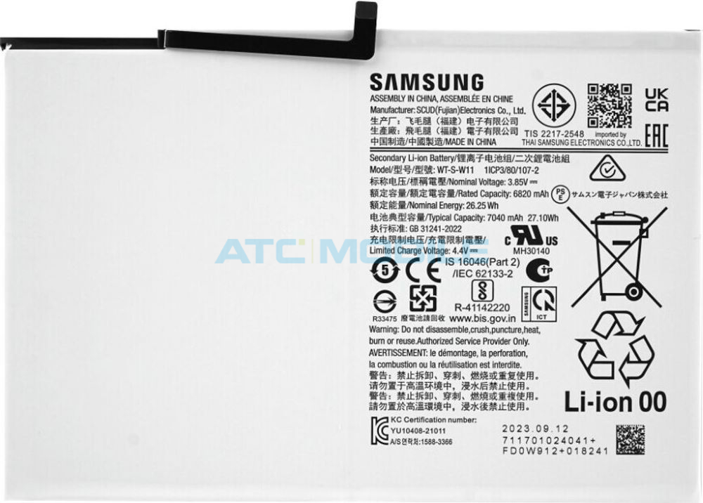 Baterie WT-S-W11 Samsung Galaxy Tab A9+ (SM-X210, X215, X216) Baterie WT-S-W11 Samsung Galaxy Tab A9+ (SM-X210, X215, X216)