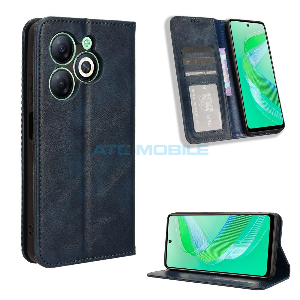 ATC-BOOK-INFS8MRBL Pouzdro Shield4U Magnetic Infinix Smart 8 (X6525) Retro Texture otev&iacute;rac&iacute; červen&eacute;