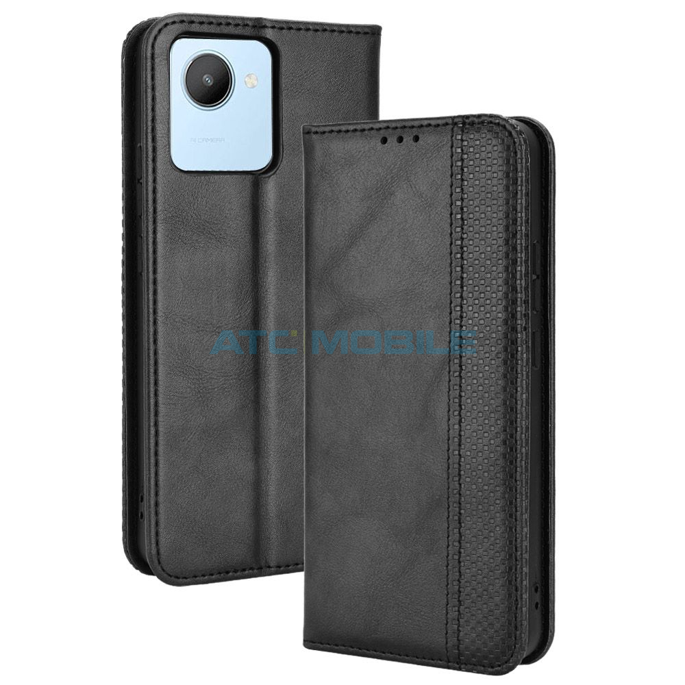 ATC-BOOK-REALC30MBK Pouzdro Shield4U Realme C30 Magnetic Buckle Texture otev&iacute;rac&iacute; červen&eacute;