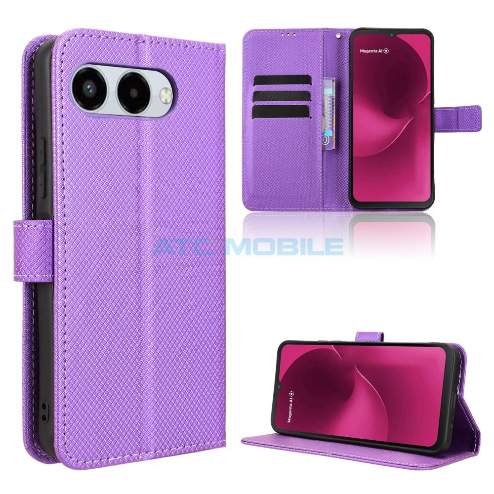ATC-BOOK-TPH35GPR Pouzdro Shield4U T Phone 3 5G (2025) Diamond Texture otevírací modré