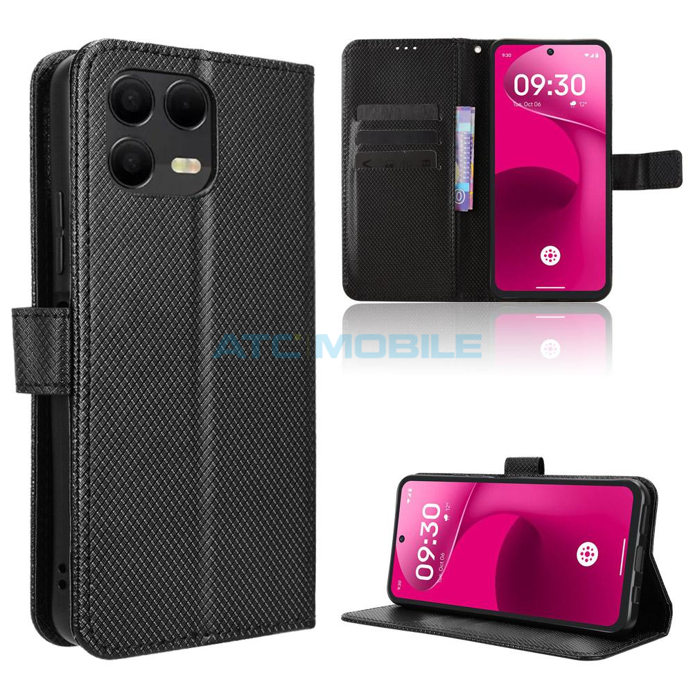ATC-BOOK-TPH3P5HBK Pouzdro Shield4U T Phone 3 Pro 5G (2025) Diamond Texture otev&iacute;rac&iacute; fialov&eacute;