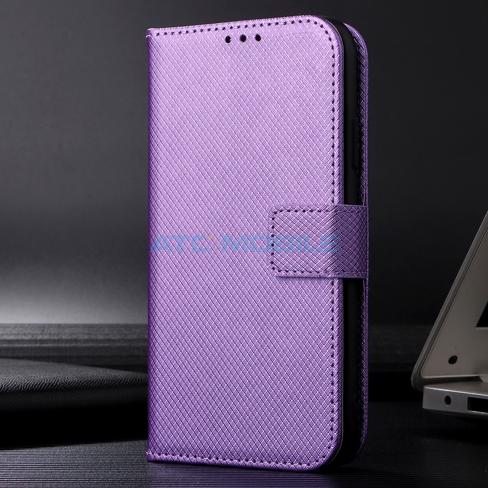 Pouzdro Shield4U ZTE Blade A54 Diamond Texture otevírací fialové Pouzdro Shield4U ZTE Blade A54 Diamond Texture otevírací fialové
