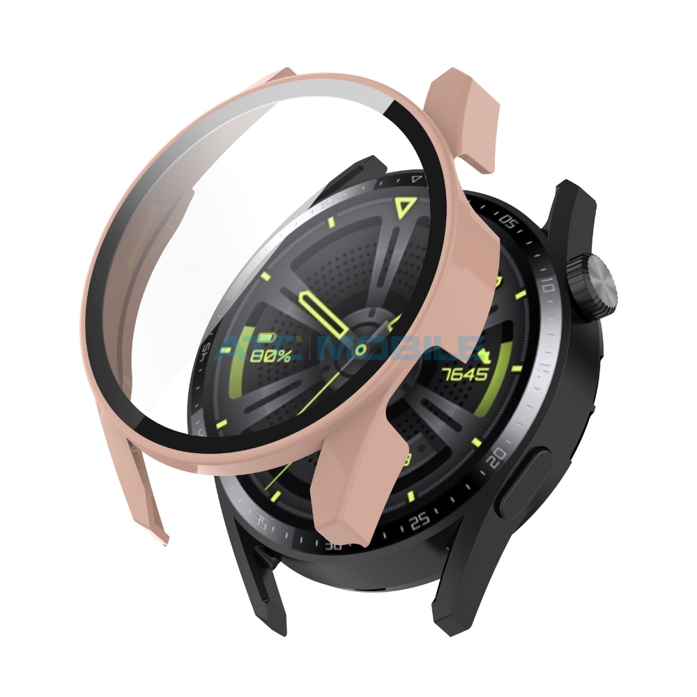 Přední ochranný kryt Shield4U Huawei Watch GT 3 (42mm) včetně ochranného skla růžový Přední ochranný kryt Shield4U Huawei Watch GT 3 (42mm) včetně ochranného skla růžový