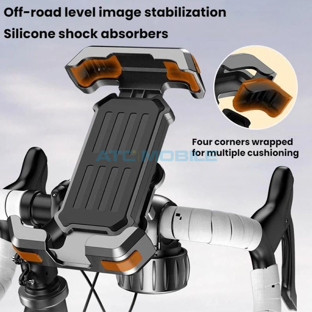 Držák Shield4U Moto/Kolo univerzální na řídítka s funkcí tlumení otřesů, černý Držák Shield4U Moto/Kolo univerzální na řídítka s funkcí tlumení otřesů, černý