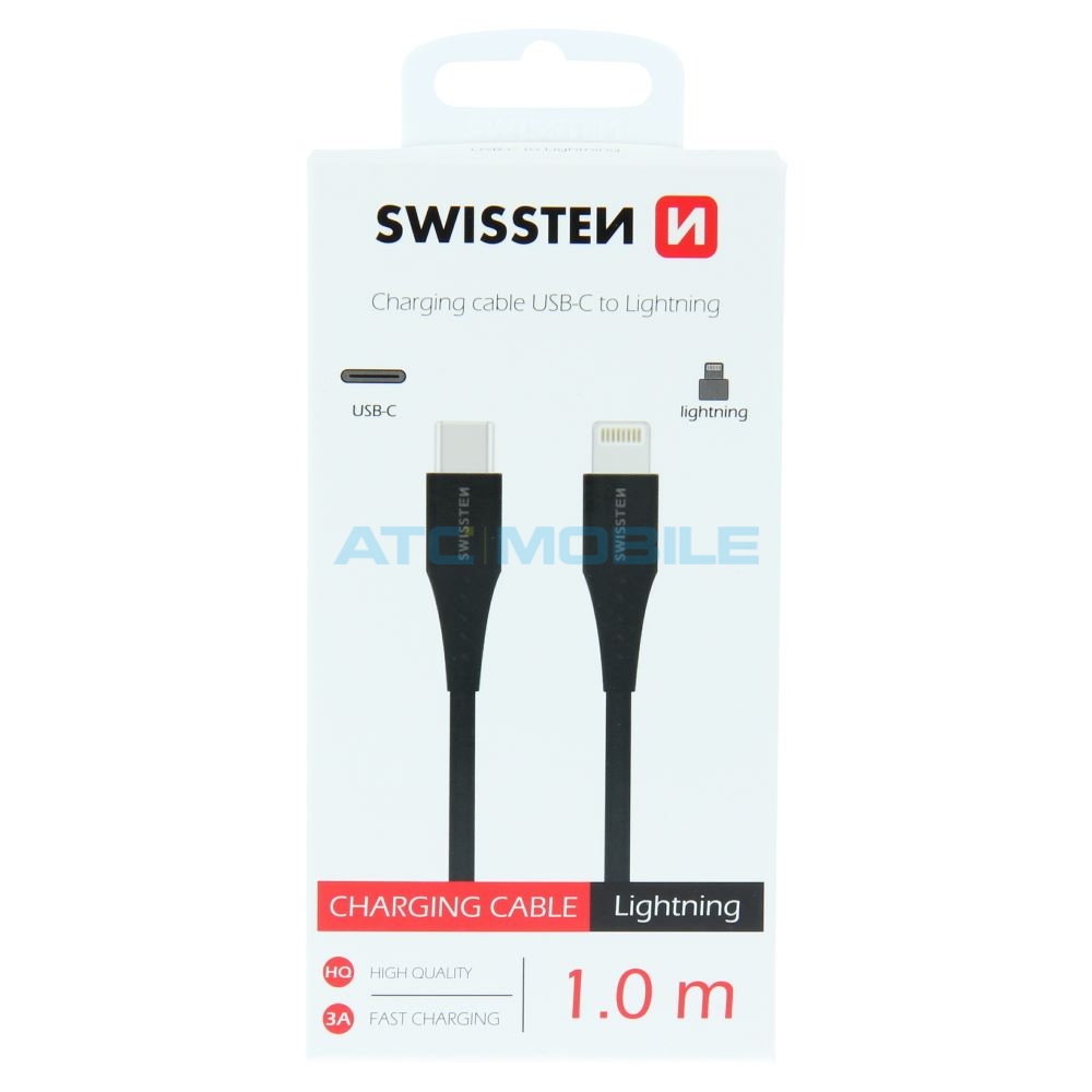 Kabel SWISSTEN USB-C / Lightning 1m černý Kabel SWISSTEN USB-C / Lightning 1m černý