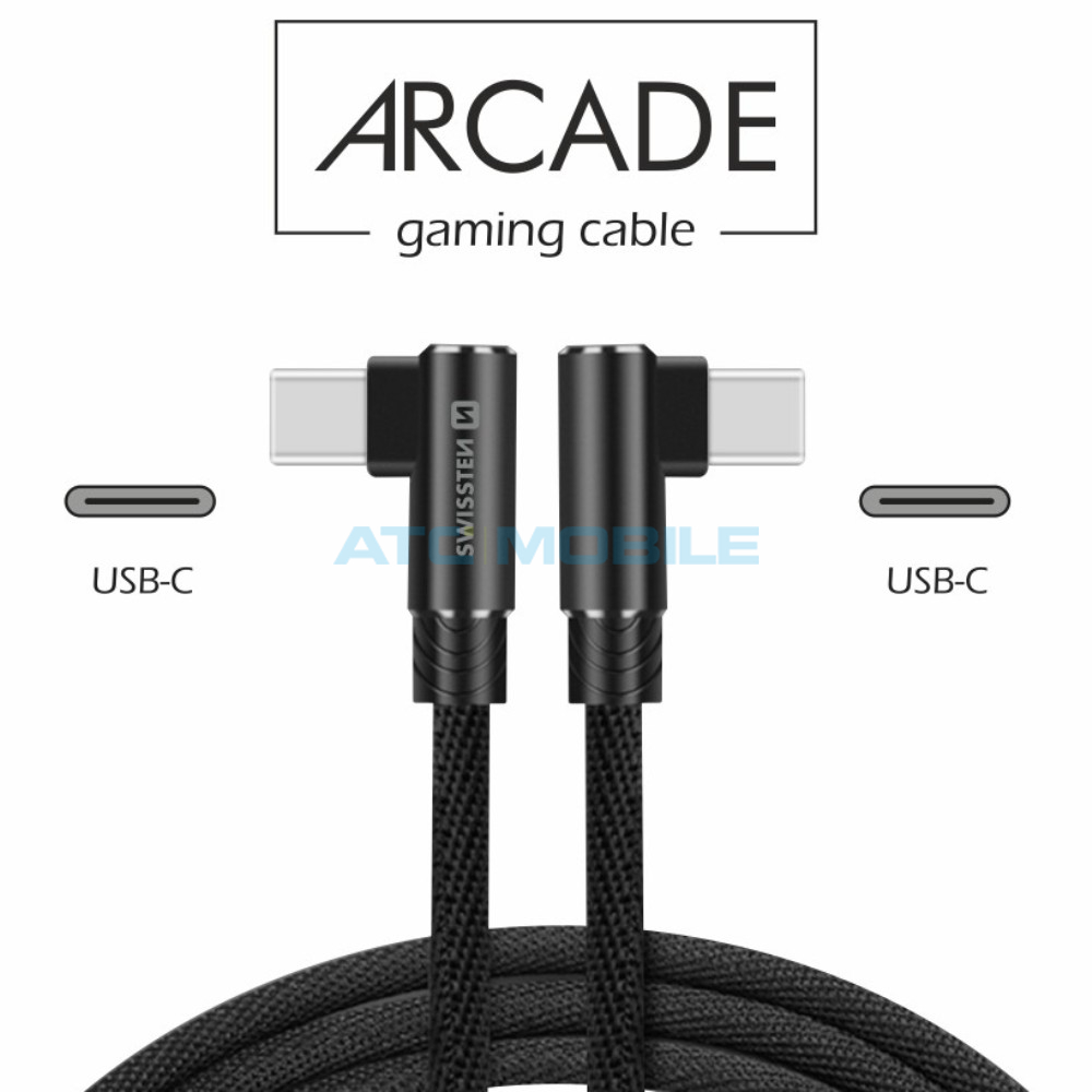 Kabel SWISSTEN ARCADE USB-C / USB-C 1,2m, černý Kabel SWISSTEN ARCADE USB-C / USB-C 1,2m, černý